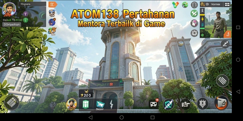 Screenshot utama ATOM138 menampilkan aksi pertahanan menara yang mendebarkan.