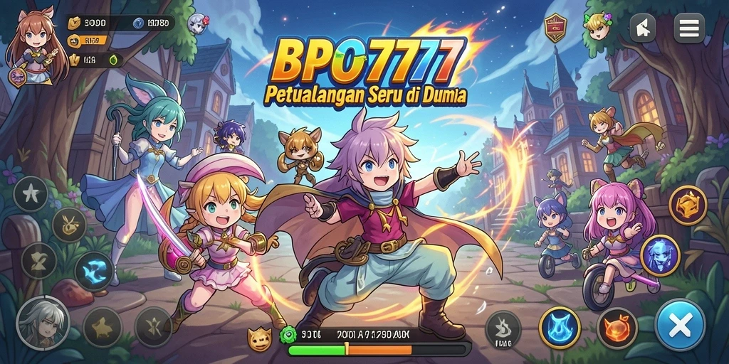 Screenshot BPO777 menampilkan pertarungan karakter anime yang penuh aksi.