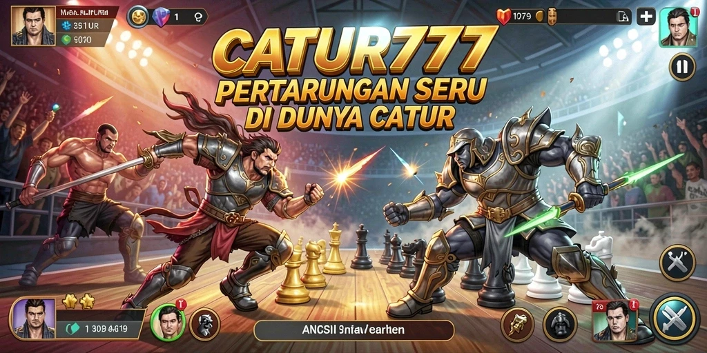 Tampilan seru gameplay CATUR777 yang memadukan catur dan aksi.