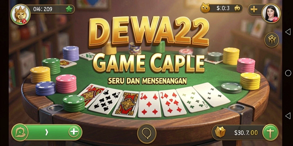 Screenshot gameplay DEWA22 yang menunjukkan suasana bermain Gaple.