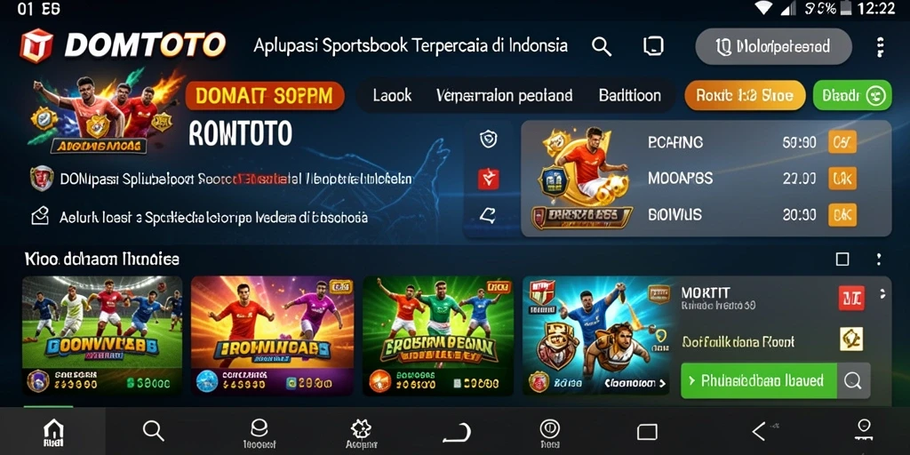 Screenshot DOMTOTO menampilkan berbagai pilihan taruhan olahraga.