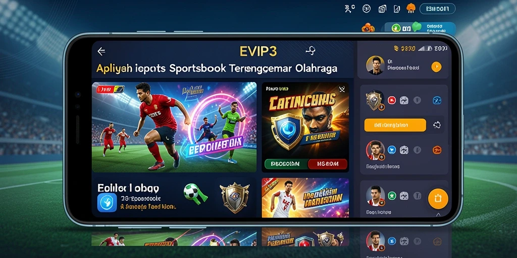Tampilan gameplay EVIP3 dengan berbagai pilihan taruhan olahraga.