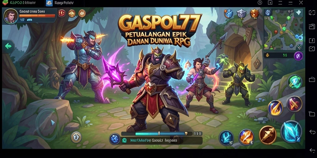 Menampilkan aksi seru dalam gameplay RPG GASPOL77.