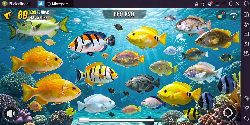 Gameplay H89 menampilkan aksi seru dalam menembak ikan.