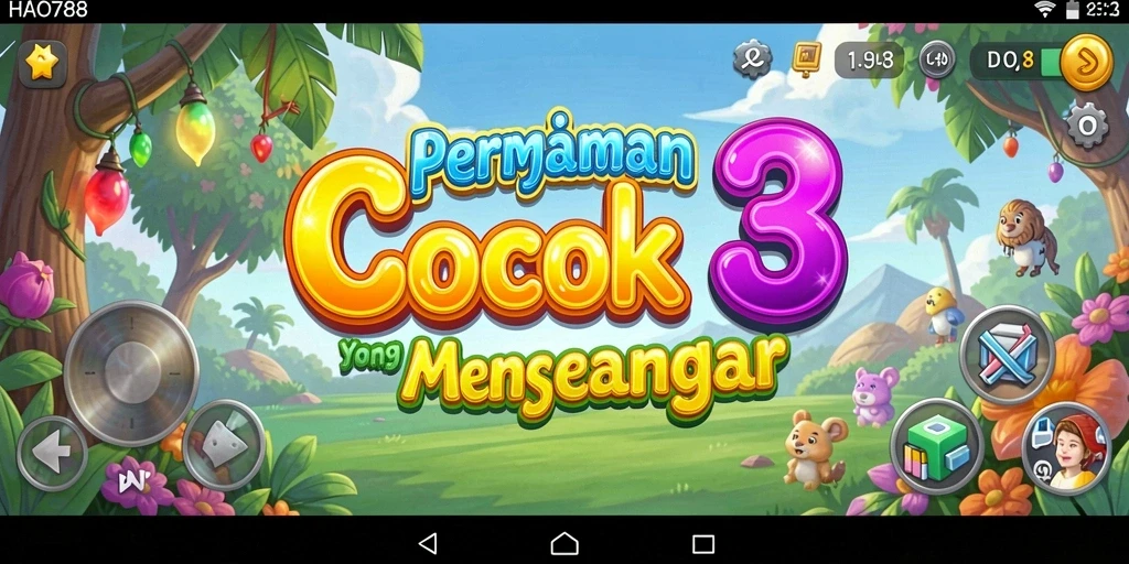 Tampilan gameplay <strong>HAO788</strong> saat mencocokkan elemen dalam permainan Match-3.