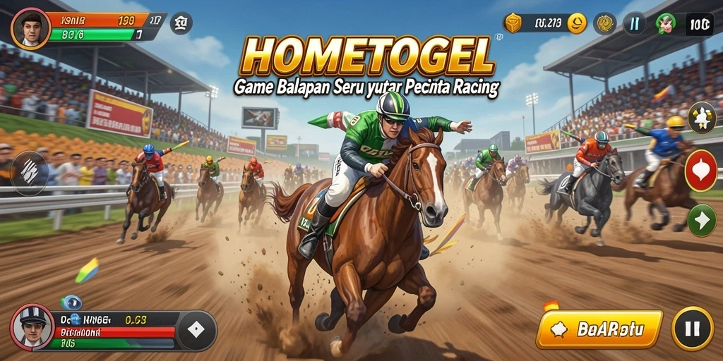 Tampilan seru gameplay balapan yang mendebarkan di HOMETOGEL.