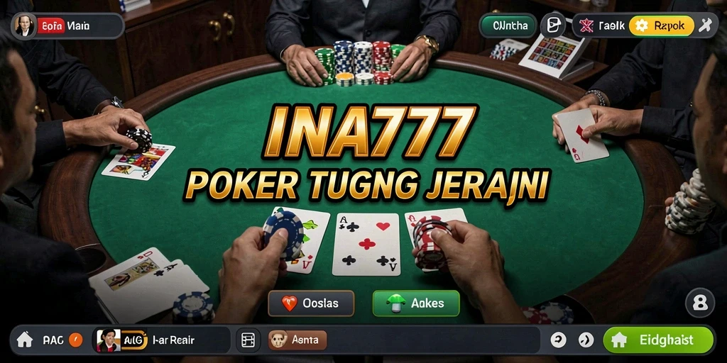 Tampilan gameplay <strong>INA777</strong> yang menampilkan keseruan bermain poker.