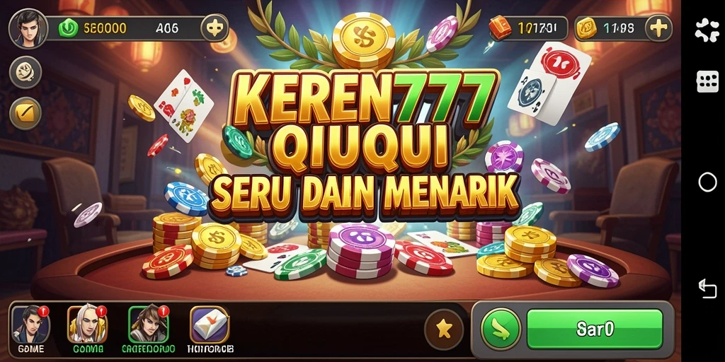 Gameplay QiuQiu seru dengan antarmuka yang menarik.