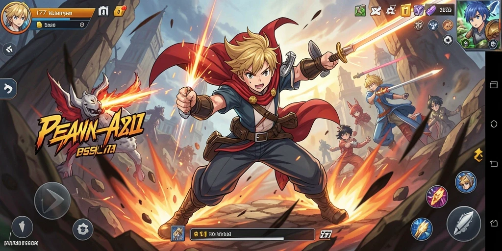 Tampilan gameplay L777 yang penuh warna dan karakter anime yang menarik.