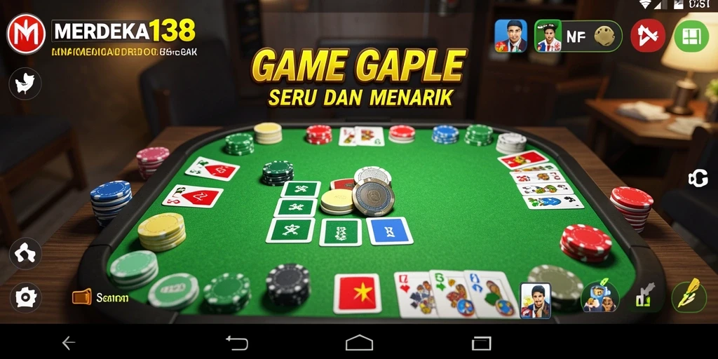 Tampilan gameplay seru dari MERDEKA138 saat bermain Gaple.