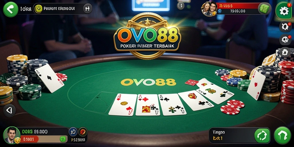 Tampilan screenshot utama OVO88 yang menunjukkan keseruan gameplay Poker.