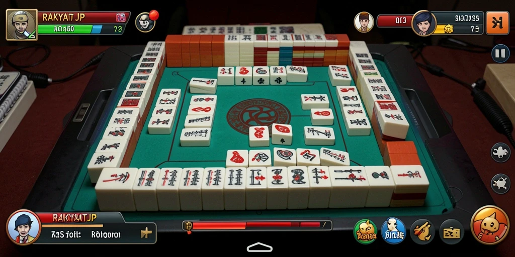 Screenshot RAKYATJP menunjukkan gameplay Mahjong yang menarik dan menantang.