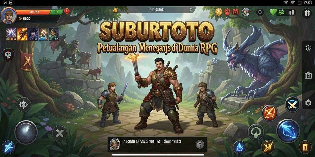 Tangkapan layar SUBURTOTO menampilkan aksi pertempuran yang mendebarkan di dunia RPG.