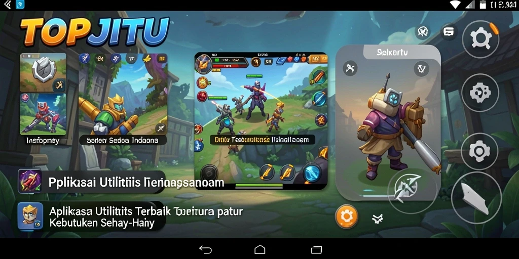 Tampilan utama aplikasi TOPJITU dengan fitur utilitas yang menarik.